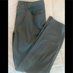 Lululemon ABC Classic-Fit; 33” waist, 32” Inseam. Grey